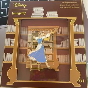 Loungefly Disney Beauty and The Beast Belle Library Sliding Enamel Pin